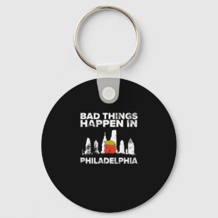 Bad Happen Philadelphia Halloween Spooky Trumpkin Key Ring