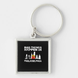 Bad Happen Philadelphia Halloween Spooky Trumpkin Key Ring