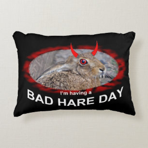 Bad Hare Day Pillow (for dark colours)