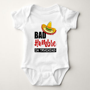 Bad Hombre In Training Colourful Sombrero Baby Bodysuit