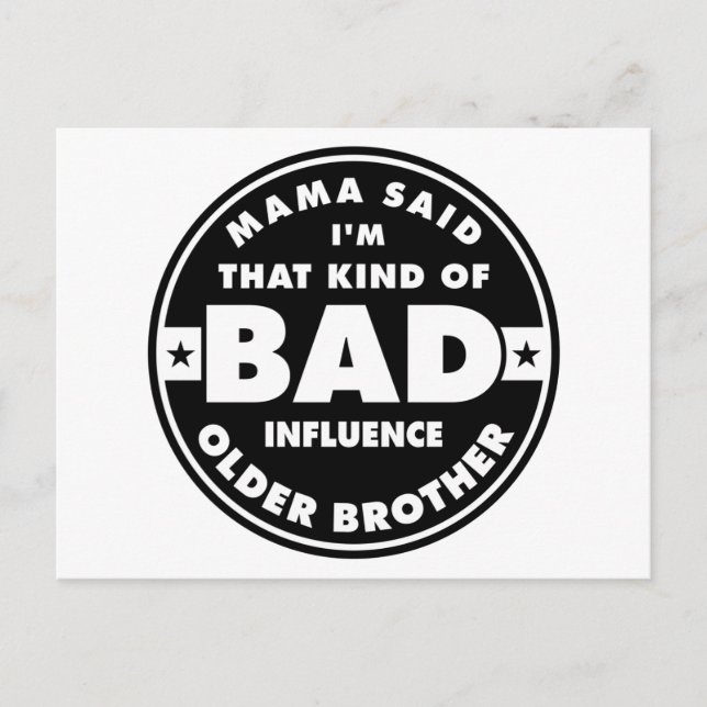 Bad Influence Brother Postcard (Front)