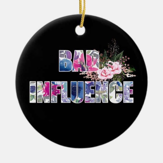 Bad Influence Ceramic Tree Decoration (Front)