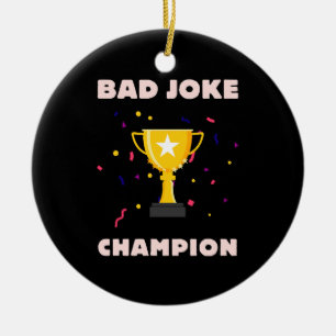 Bad Joke Champion Ceramic Tree Decoration