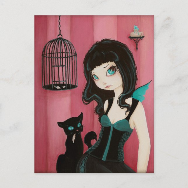 Bad Kitty - Fairy Postcard (Front)