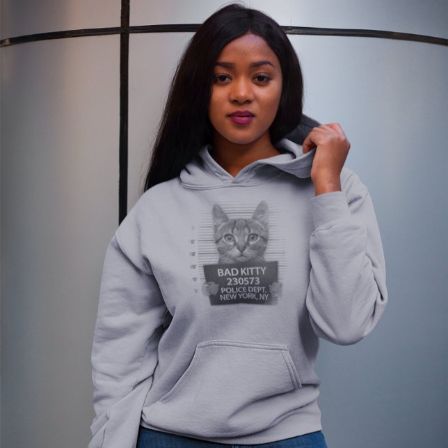 Bad Kitty NYPD Police Arrest Photo Funny Gift  Hoodie (Creator Uploaded)