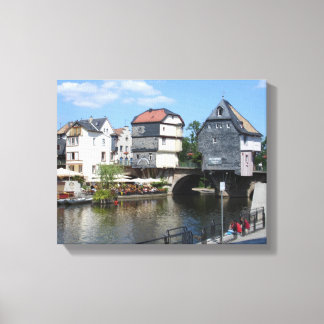 Bad Kreuznach, Germany Bridge Houses Canvas Print