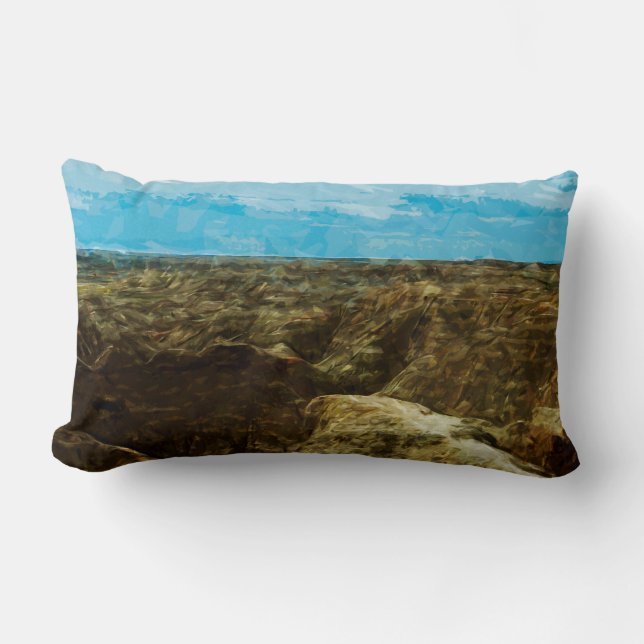 Bad Lands National Park South Dakota Abstract Lumbar Cushion (Front)
