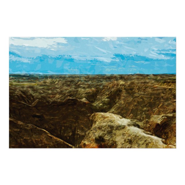 Bad Lands National Park South Dakota Abstract Photo Print (Front)