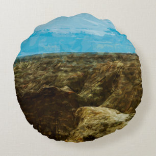 Bad Lands National Park South Dakota Abstract Round Cushion