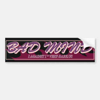 Bad Mind Flaming Bumper Sticker - Black/Purple