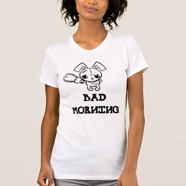 Bad Morning Grumpy Voodoo Bunny T-Shirt (Front)