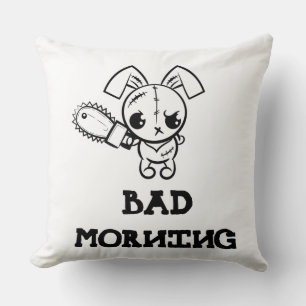 Bad Morning Grumpy Voodoo Bunny T-Shirt Cushion