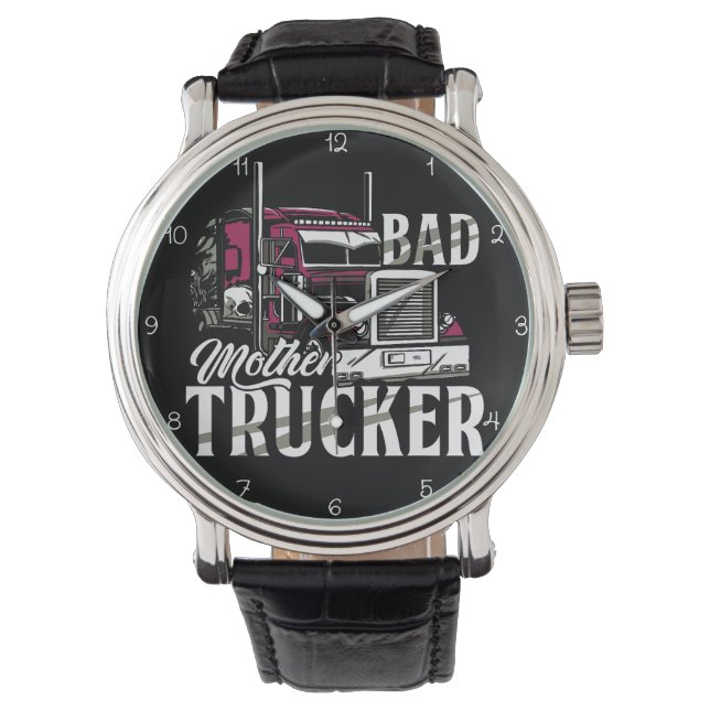 Bad Mother Trucker Purple Power Watch (Front)