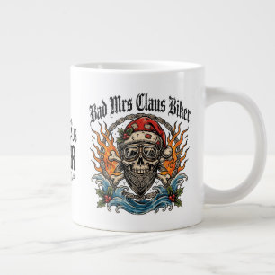 Bad Mrs Claus Biker,Badass Biker Mrs Claus  Large Coffee Mug