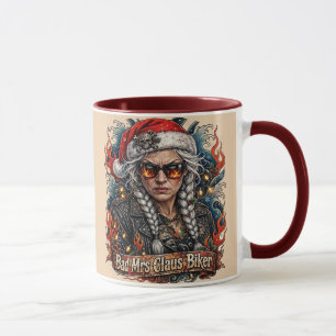 Bad Mrs Claus Biker, Badass Biker Mrs Claus  Mug