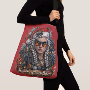 Bad Mrs Claus Biker,Biker Wife Badass Crossbody Bag