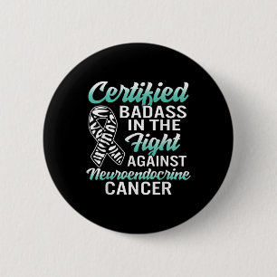 Bad Neuroendocrine Cancer Awareness Net Zebra Ribb 6 Cm Round Badge