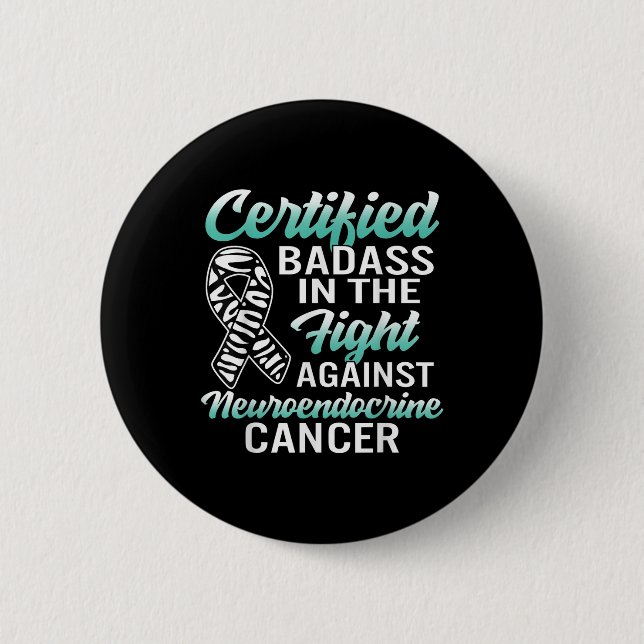 Bad Neuroendocrine Cancer Awareness Net Zebra Ribb 6 Cm Round Badge (Front)