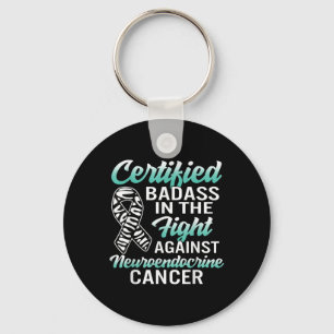 Bad Neuroendocrine Cancer Awareness Net Zebra Ribb Key Ring