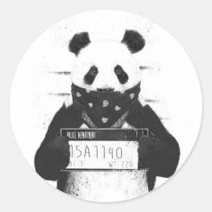 Bad panda classic round sticker