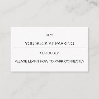 Bad Park Job Card