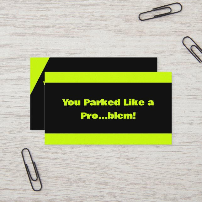 Bad Parking Business Card (Front/Back In Situ)