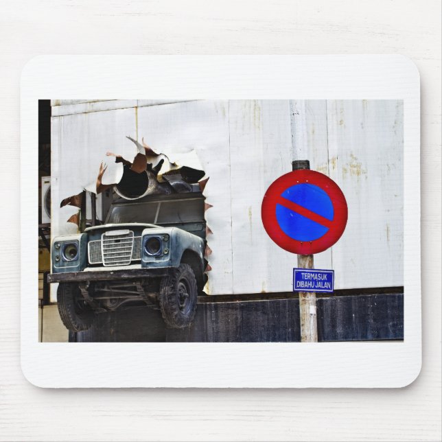 Bad parking through wall mouse mat (Front)