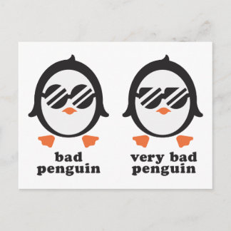 bad penguin - Pinguin Postcard