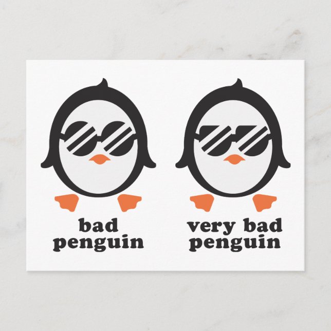 bad penguin - Pinguin Postcard (Front)