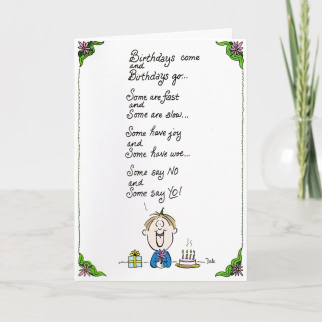 Bad Poetry Society - Happy Birthday! Card (Front)
