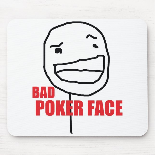 Bad Poker Face Mouse Mat (Front)