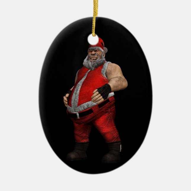 Bad Santa Ceramic Tree Decoration (Front)
