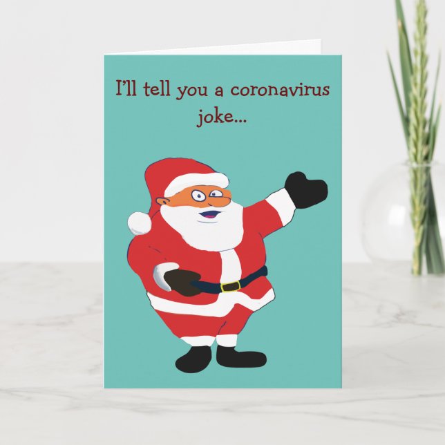 Bad Santa Covid 19 Funny Joke Humour Classic Value Holiday Card (Front)