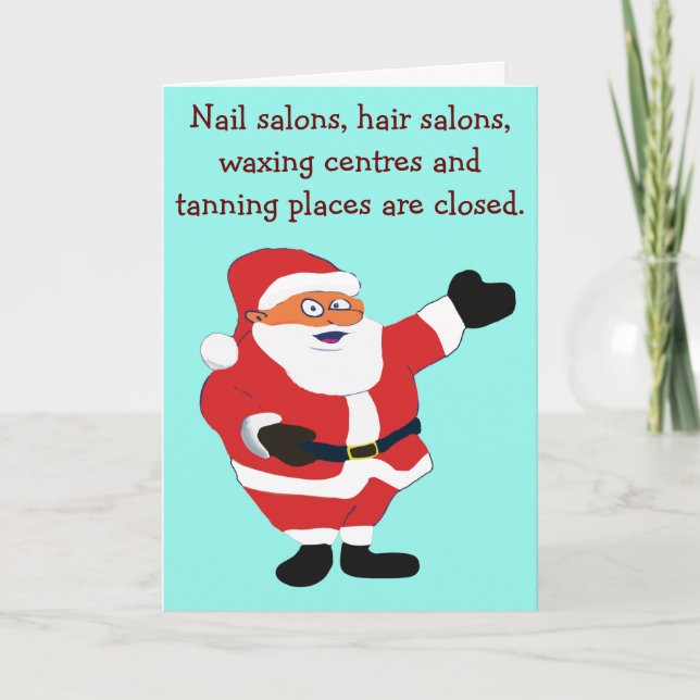 Bad Santa Covid 19 Joke Humour Classic Value Funny Holiday Card (Front)