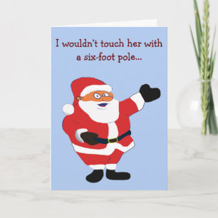 Bad Santa Covid 19 Joke Humour Classic Value Funny Holiday Card