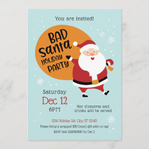 Bad Santa Holiday Party Invitation