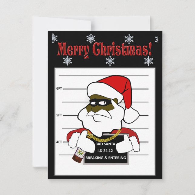 BAD SANTA - JAILMATECARDS.CO.UK - CHRISTMAS HOLIDAY CARD (Front)