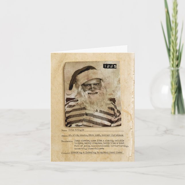 Bad Santa Joke Holiday Greeting Card (Front)