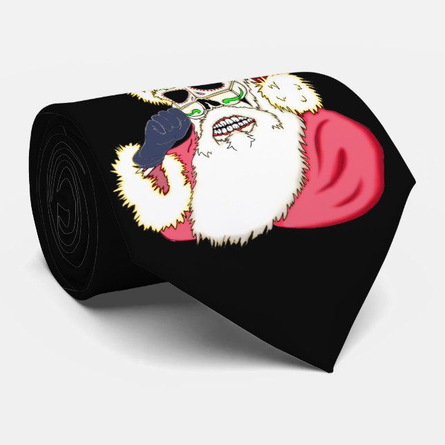 Bad Santa Skull Tie (Rolled)