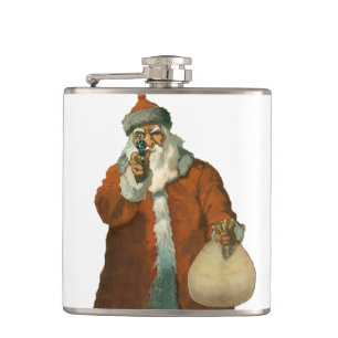 Bad Santa With Gun Flask