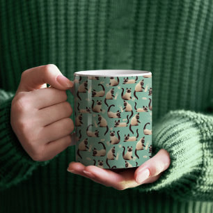 Bad Siamese Cats Knocking Stuff Over Coffee Mug