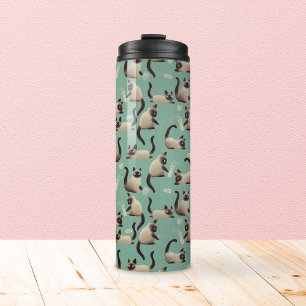 Bad Siamese Cats Knocking Stuff Over Thermal Tumbler