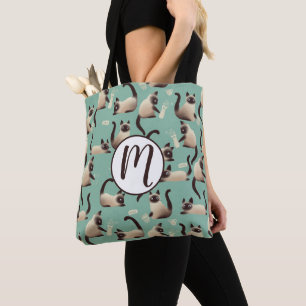 Bad Siamese Cats Knocking Stuff Over Tote Bag