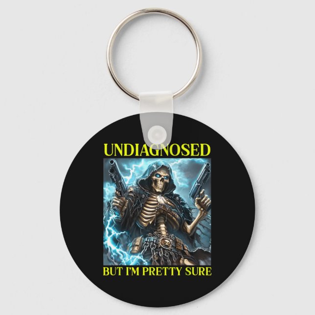 Bad Skeleton Undiagnosed Autism Brainrot  Key Ring (Front)