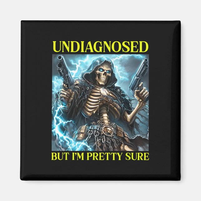 Bad Skeleton Undiagnosed Autism Brainrot  Magnet (Front)
