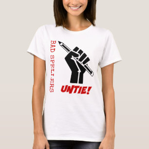 Bad Spellers Untie! Raised Fist Grammar Humour T-Shirt
