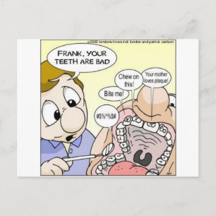 "Bad Teeth" Funny Dentistry Gifts Tees Collectable Postcard