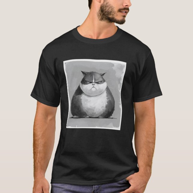 bad-tempered cat, funny cat 4 T-Shirt (Front)
