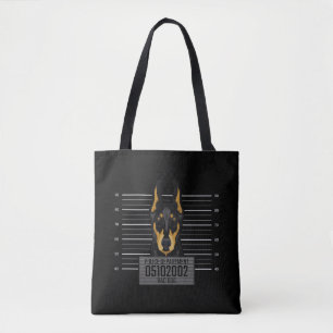Bad Thief Animal Mug Shot Doberman Stubborn Dog Tote Bag