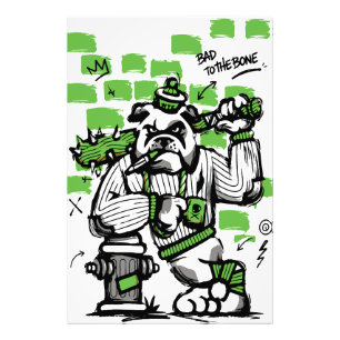 Bad To The Bone Bulldog Gangster Art Photo Print